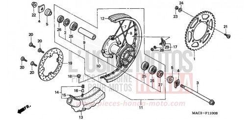 ROUE ARRIERE CR500RY de 2000
